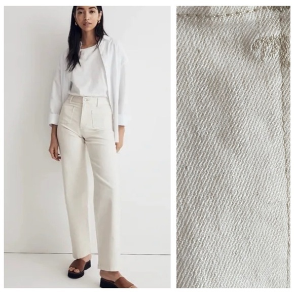 Madewell Denim - Madewell White Cream The Perfect Vintage Wide Leg Jeans 29